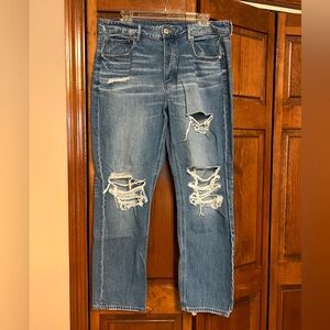American Eagle Outfitters Women’s Relaxed Blue Ripped Jeans